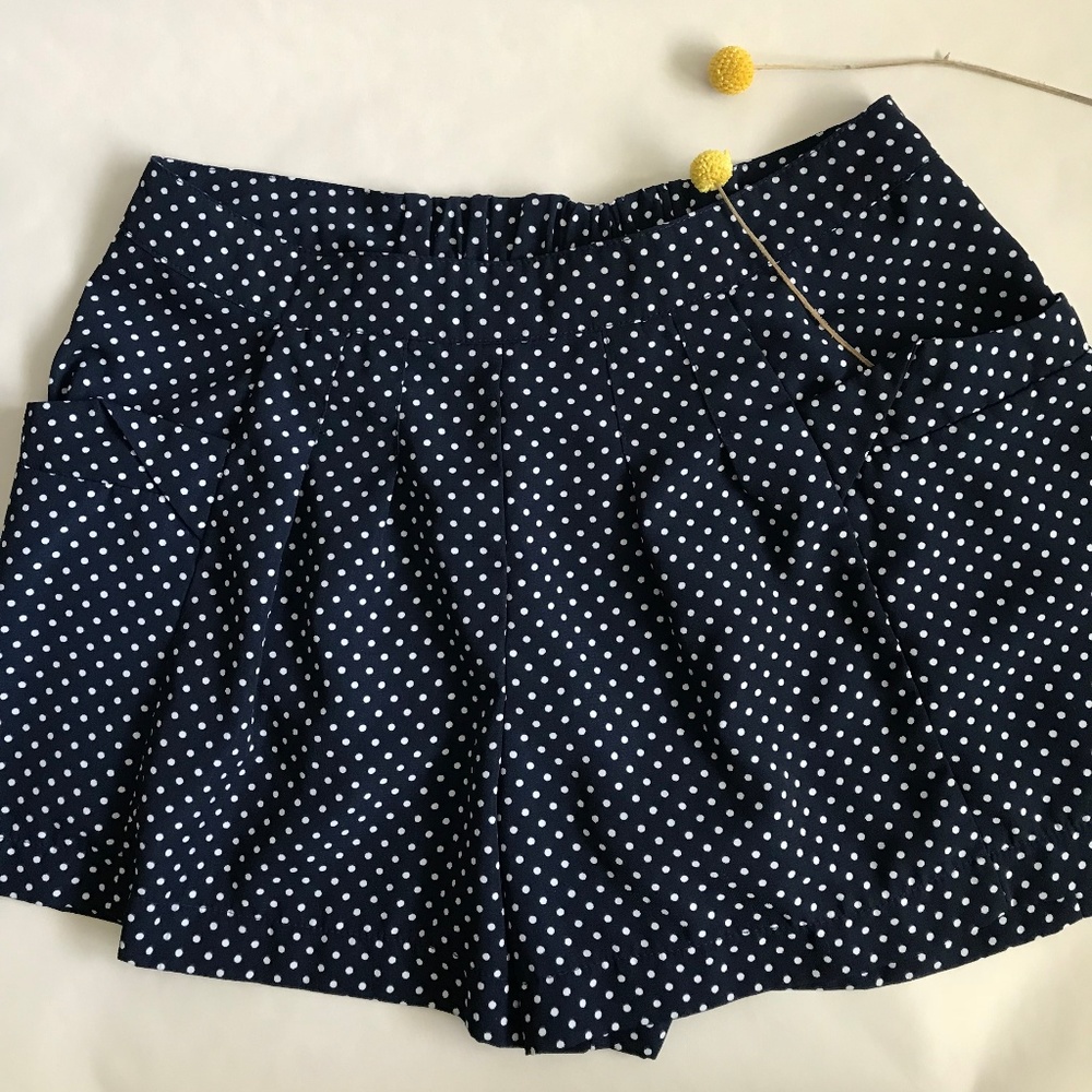 just ginger blue and white polka dot shorts Women